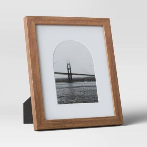 8" X 10" Matted To 5" X 7" Single Image Table Frame With Arch Brown - Threshold™: Polystyrene Material, Easel Back