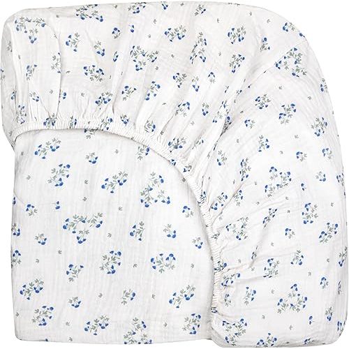 Extra Soft Muslin Fitted Crib Sheets 100% Organic Cotton Baby Crib Sheets for Standard Crib Mattress | 28 X 52 Inches