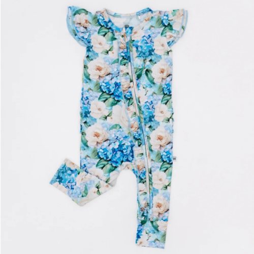 Once in a Blue Bloom Cap Sleeve Romper