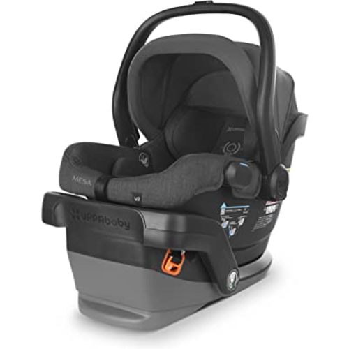UPPAbaby Mesa V2 Infant Car Seat/Easy Installation/Innovative SmartSecure Technology/Base + Robust Infant Insert Included/Direct Stroller Attachment/Greyson (Charcoal Mélange/Merino Wool)