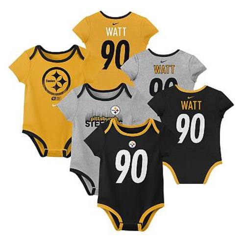 Newborn & Infant Nike T.J. Watt Pittsburgh Steelers Name & Number 3-Pack Bodysuit Set