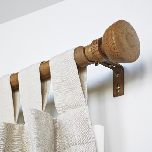 SKYPLUS LIVING 1 inch Single Window Curtain Rod Set ,36-72 in,Chestnut