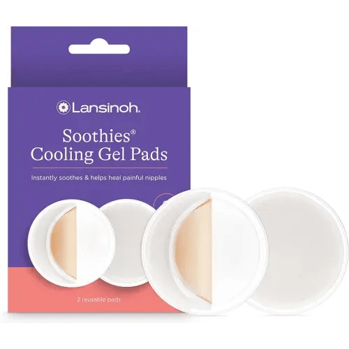 Lansinoh Soothies Cooling Gel Pads, Breastfeeding Essentials, Provides Cooling Relief for Sore Nipples, 2 Count (Pack of 1)