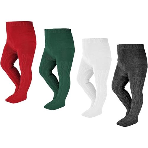 EPEIUS Baby Girl Tights Thick Cable Knit Leggings Stockings Cotton Pantyhose for Newborn Infant Toddler 3/4/5/6 Pack
