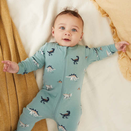 Dinosaur Print on Tidal Wave Sleeper | 9 MONTHS