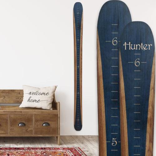 Wooden Ski Growth Chart / Kids Wood Height Chart / Personalized Child Growth Chart Baby Shower Gift Ski Decor Blue - Etsy