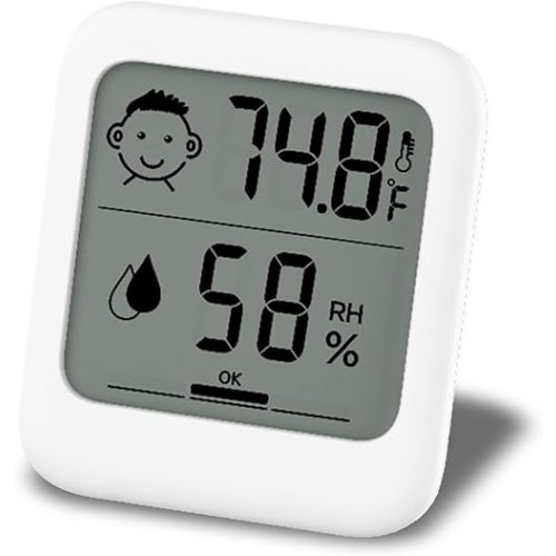 Digital Thermometer and Hygrometer with Comfort Face Display, Hygrometer, Stand, Magnet, Hanging, Simple, Infectious Disease Prevention, Heat Stroke Prevention (Simple, No Clock)