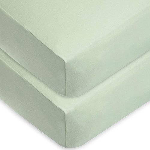 American Baby Company 2 Pack 100% Cotton Value Jersey Knit Fitted Crib Sheet for Standard Crib and Toddler Mattresses, Celery, for Boys and Girls