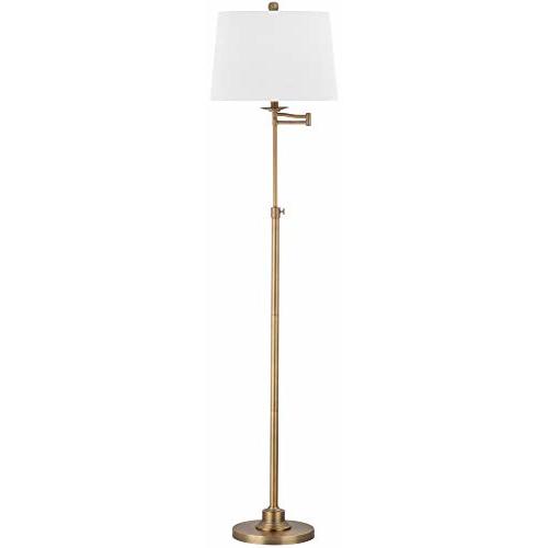 SAFAVIEH Lighting Collection Nadia Traditional Farmhouse Swivel Swing Arm Gold 64-inch Adjustable Height Living Room Bedroom Home Office Standing Floor Lamp (LED Bulb Included)