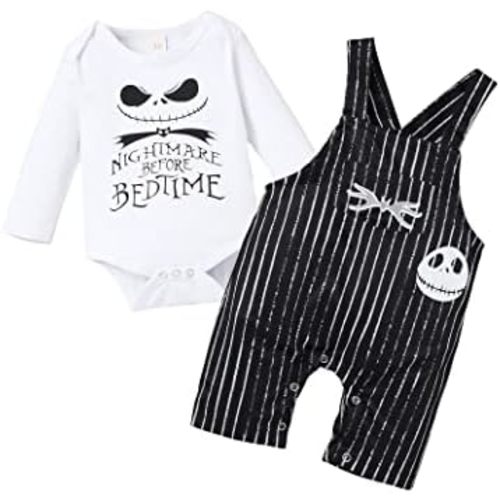Crazyme Baby Boy Girl Clothes 2PCs Outfit Set Halloween Skull Christmas Clothing Set
