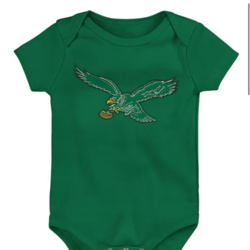 Philadelphia Philadelphia Eagles KELLYGREEN Baby Primary Logo Newborn One Piece - 133413136