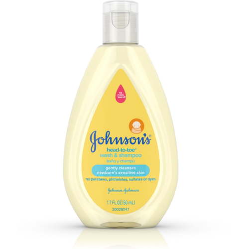 JOHNSON'S Head-To-Toe Gentle Tear- Free Baby Wash & Shampoo for Baby’s Sensitive Skin 1.70 oz (Pack of 6)