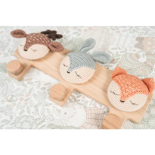 Nursery Wall Hook, Crochet Wall Hanger, Crochet Woodland Hook, Nursery Decor
