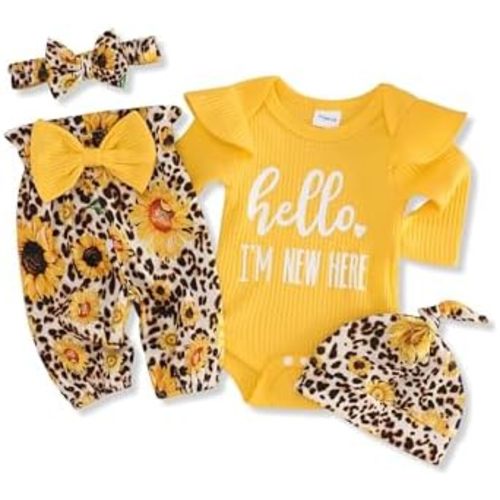 Baby Girl Clothes Ruffle Long Sleeve Baby Girl Romper and Vintage Floral Pants Winter Baby Girl Outfits