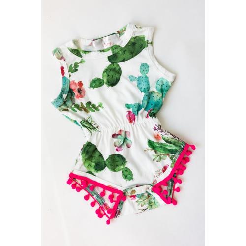Cute Cactus Pom Pom Romper | Mila & Rose