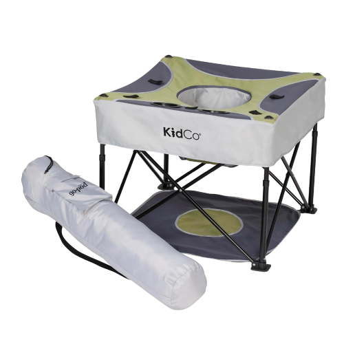 KidCo P7002 - GoPod Adjustable Height Travel Activity Seat with Floor Mat, Portable Baby Chair, Baby Activity Center (Pistachio)