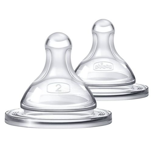 Chicco 2pk Duo Bottle Nipples Stage 2 Medium Flow - 3+ Months