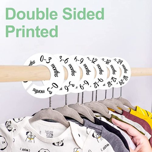 Pro Goleem Baby Closet Dividers Unisex Baby Closet Organizer for Nursery Baby Clothes Size Age Dividers Fits 1.5" Rod 6 PCS