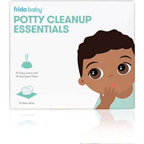 Frida Baby Potty Cleanup Essentials | Leak-Proof Potty Liners and Disposable Floor Pads for Potty Training