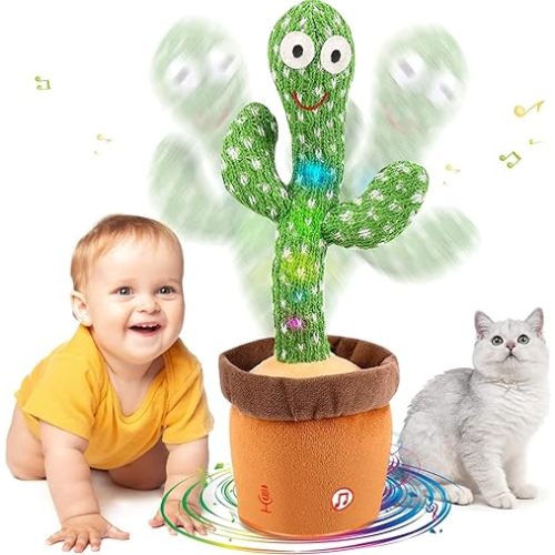 Baby Dancing Cactus Singing Toy - Mimicking Baby Boy & Girl Toys with English Songs for Home Decor
