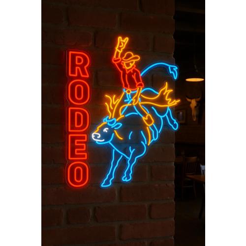 Rodeo Neon Sign. Bull LED Decor. Woman on Bull Neon Decor. Man on Bull LED Sign. Cowboy Led Light