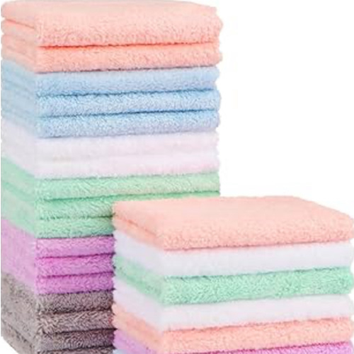 Orighty Baby Washcloths 24-Pack(7''x9''), Microfiber Coral Fleece Baby Towels, Super Soft and Absorbent Wash Cloths for Newborns, Infants and Toddlers, Gentle on Delicate Skin for Face Hands and Body