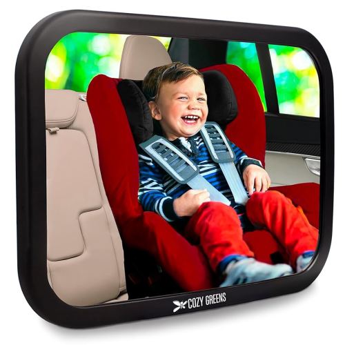 Amazon.com : Shatterproof Baby Car Mirror, Fully View Infant in Rear Facing Car Seat - Newborn Safety, Crash Tested & Extra Wide, Crystal Clear, 100% Lifetime Satisfaction Guarantee, Easy Install by Cozy Greens : Baby