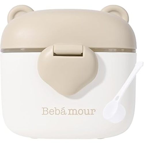Bebamour Baby Formula Dispenser On The Go, Formula Container to Go, Formula Holder for Travel, Candy Fruit Snack Storage Container with Scoop and Leveller (Coffee)