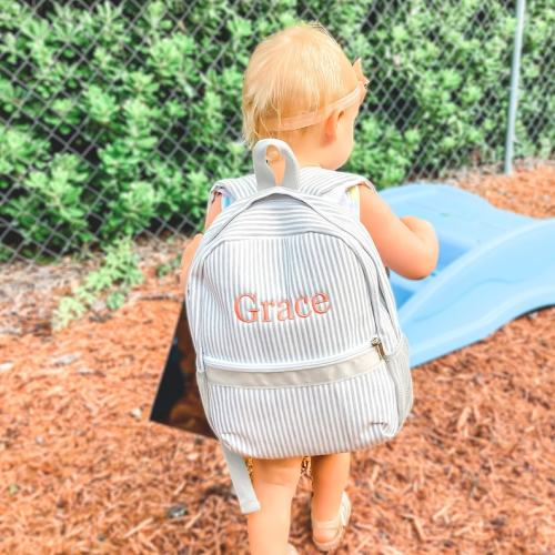Personalized Baby Backpacks Monogrammed Toddler Backpacks Seersucker Backpack Preschool Book Bag Personalized Baby Gifts - Etsy