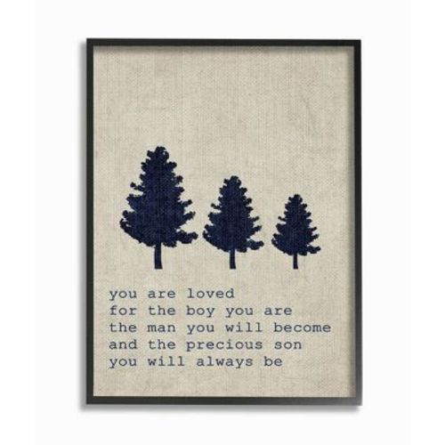 11"x1.5"x14" You Are Loved Son Trees Framed Giclee Kids' Texturized Art - Stupell Industries: Modern Wall Art, Multicolor MDF
