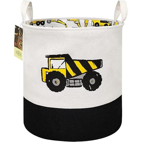 HUNRUNG Large Laundry Hamper,Cartoon Organizer Bin for Children Nursery,Toys,Laundry,Children Clothing,Gift Baskets(Engineering)