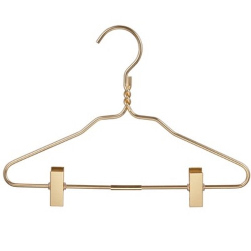 DEILSY Heavy-Duty Gold Aluminum Hangers with Clips – Kids Size