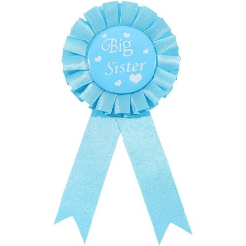 Big Sister Tinplate Pins Pink Blue Chiffon Birthday Party Badge Fashionable Flower Brooch Perfect Celebration Accessory Gender Reveal Party Jewelry