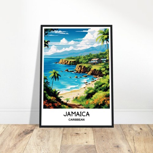 Jamaica Travel Print Jamaica Poster Caribbean Art Print Caribbean Lover Gift Wall Hanging Home Office Decor Jamaica Island Illustration - Etsy
