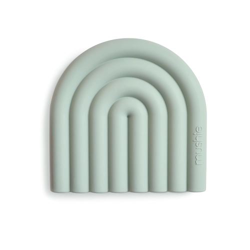 mushie Silicone Baby Teether Toy | Rainbow (Cambridge Blue)