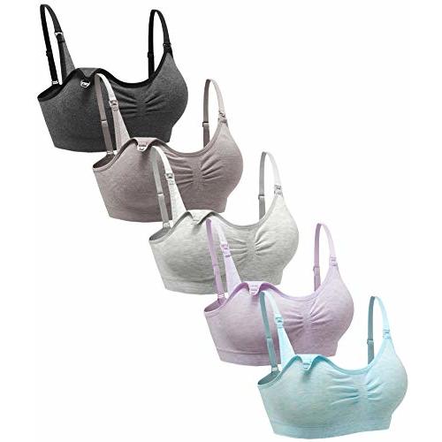 Suekaphin 5PACK Nursing Bra Wireless Bra Women's Sleeping Maternity Bra Breastfeeding Bra