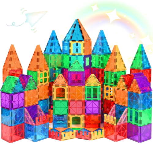 Magnetic Tiles Preschool Learning Sensory Montessori Toys, Educational Toys for Toddlers Kids Ages 3+, 3D Magnet Building Blocks for Boys Girls