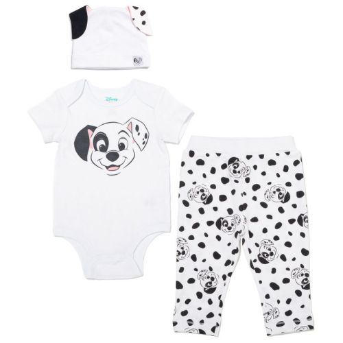 Disney Classics Patch Newborn Baby Boys Bodysuit Pants And Hat 3 Piece Outfit Set White 0-3 Months