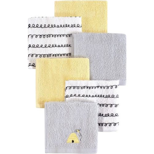 Hudson Baby Unisex Baby Super Soft Cotton Washcloths, Bee, One Size