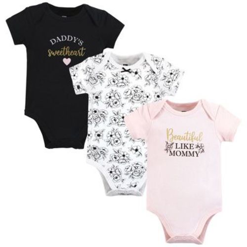Hudson Baby Infant Girl Cotton Bodysuits, Mom Dad Toile, 9-12 Months