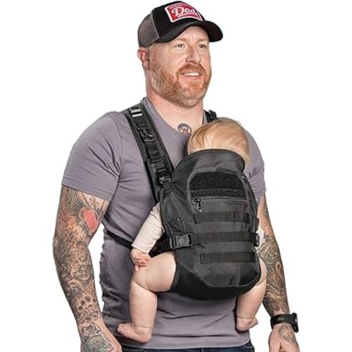 TBG - Mens Tactical Baby Carrier for Infants and Toddlers 8-33 lbs - Compact (Black)