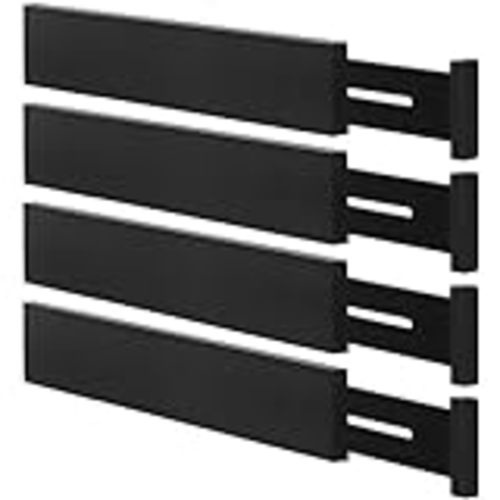 Amazon.com: JONYJ Drawer Dividers Organizer 4 Pack, Adjustable Separators 4" High Expandable from 11-17" for Bedroom, Bathroom, Closet,Clothing, Office, Kitchen Storage, Strong Secure Hold, Foam Ends（Black） : Home & Kitchen