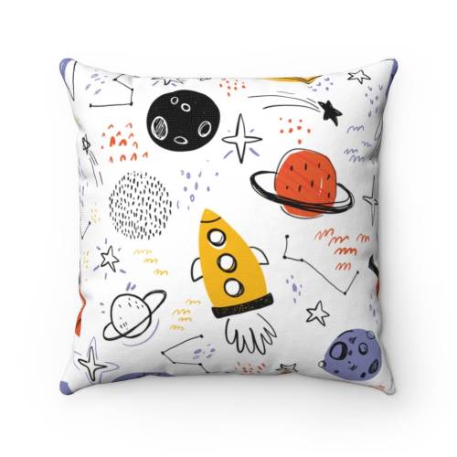 Space themed Toddler pillow covers and pillows | Nursery decor | space object prints on pillows and pillow covers