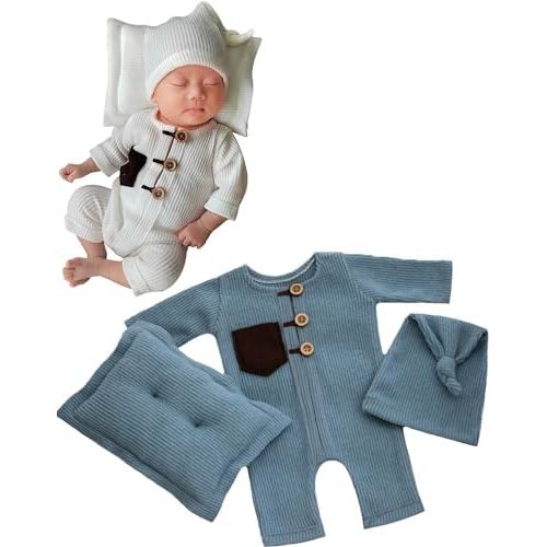 Newborn Photography Outfits Boy Girl Baby Photo Romper Knit Bodysuit Outfit Prop