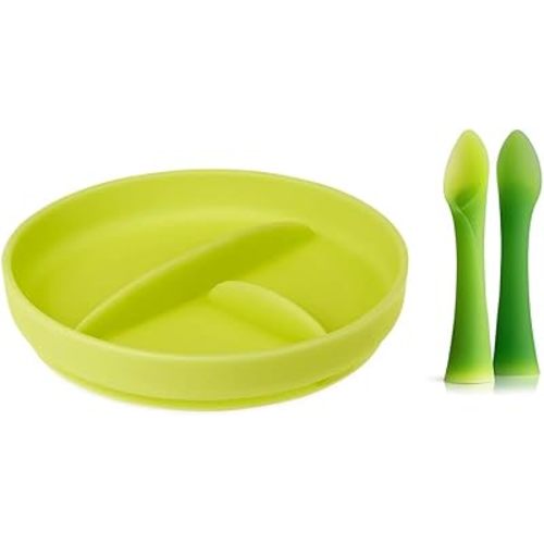 Silicone Soft-Tip Training Spoon and Divided Suction Plate Bundle
