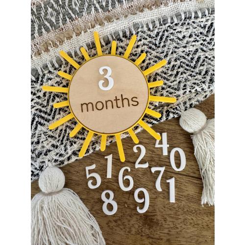 Sunshine Birth Announcement Milestone Marker / Sun Theme Nursery Decor / Sunny Baby Shower Gift / You Are My Sunshine Baby Milestone Disc