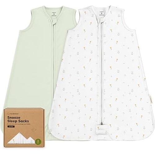2-Pack Baby Sleep Sacks, Zipper Wearable Blanket - 0.5TOG Organic Cotton, Lightweight,Soft Cozy Infant Sleeping Sack 3-6 months, Easy to Wear Small Newborn Transition Swaddles Sleepsacks (Wildflowers)