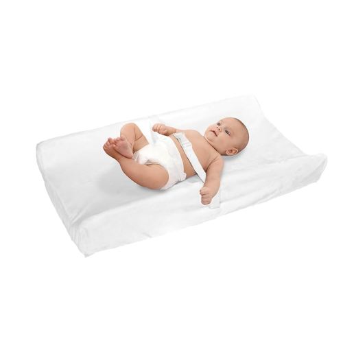 Badger Basket Cambiador Contorneado Impermeable Para Bebés Con Cubierta Desmontable Y Base Antideslizante - Blanco