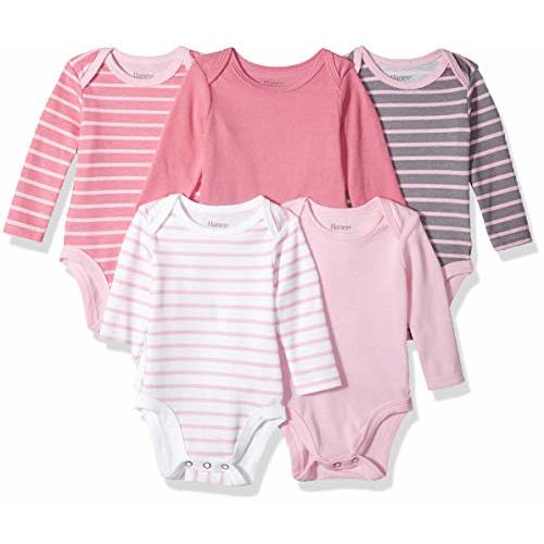 Hanes Baby and Toddler Ultimate Flexy Long Sleeve Bodysuit (5 Pack)