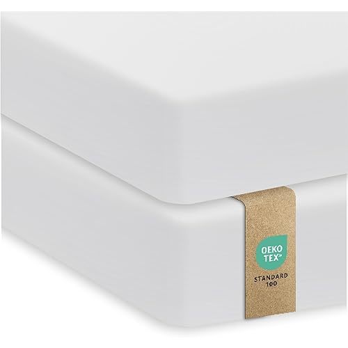 Sweety Fox 2-Pack Crib Sheets - Soft Cotton Jersey Fitted Sheets for Boys and Girls, Mini Crib Sheets, Toddler Bed Sheets (White)